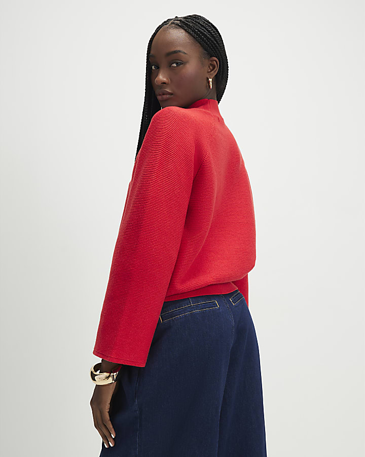 Red High Neck jumper