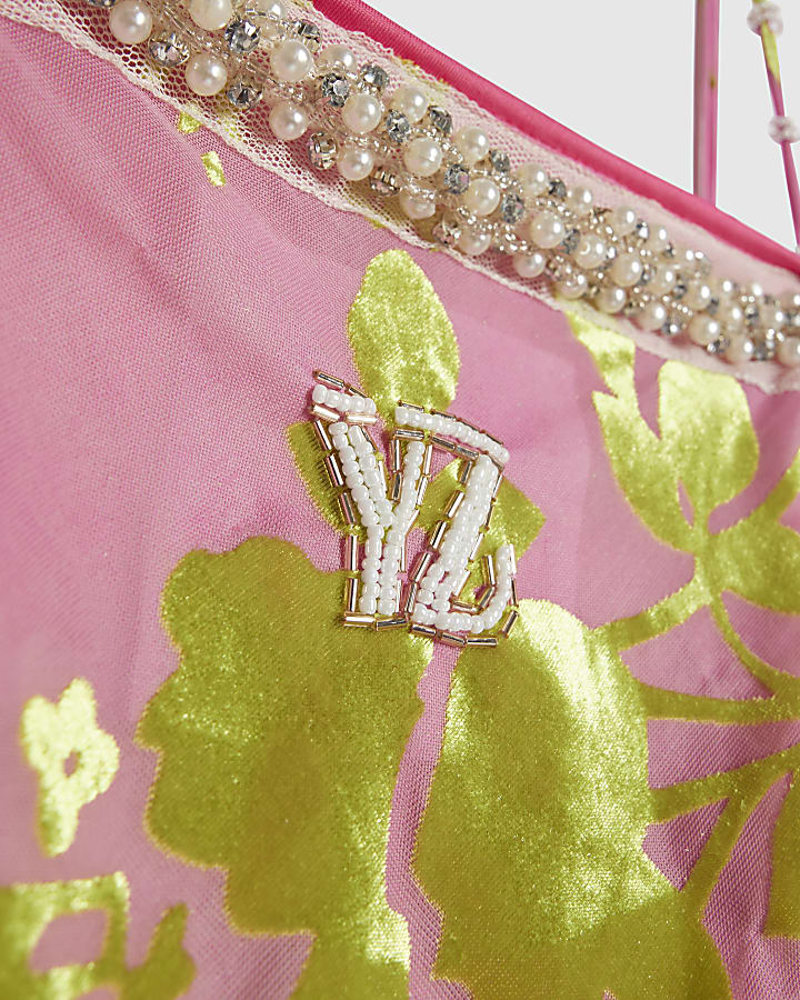 Pink Year Zero Floral Embellished Slip Dress