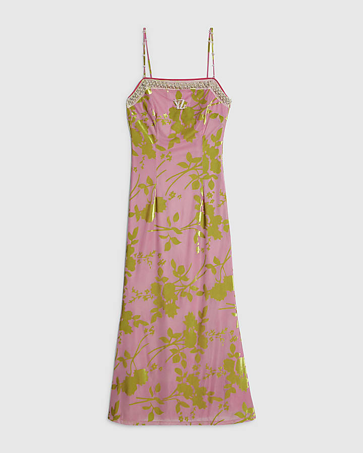 Pink Year Zero Floral Embellished Slip Dress