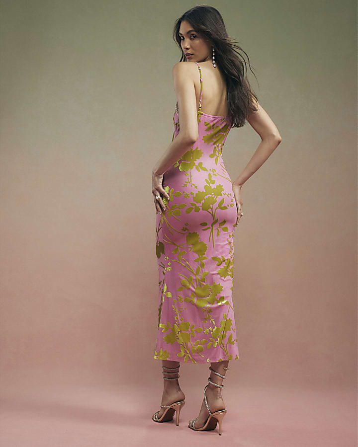 Pink Year Zero Floral Embellished Slip Dress