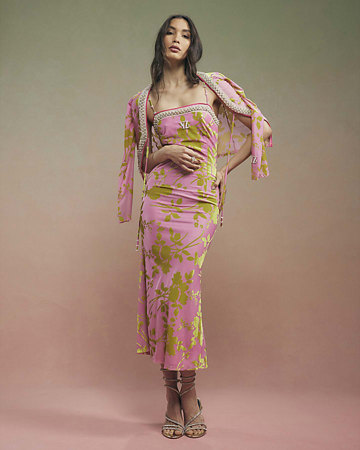 Pink Year Zero Floral Embellished Slip Dress