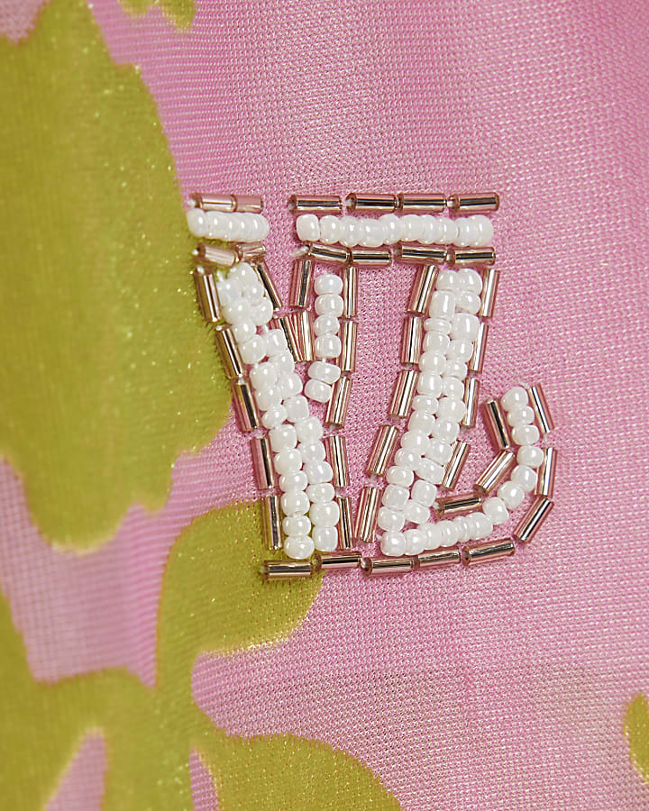 Pink Year Zero Floral Tie Front Cover Up