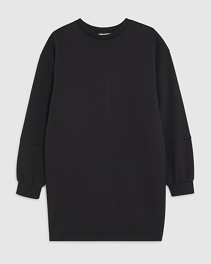 Black Long Sleeve Sweatshirt Dress