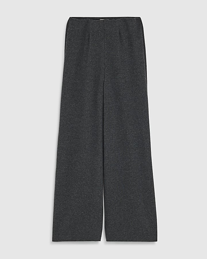Grey Cosy Wide Leg Trousers
