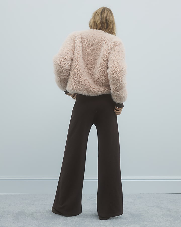 Brown Cosy Wide Leg Trousers