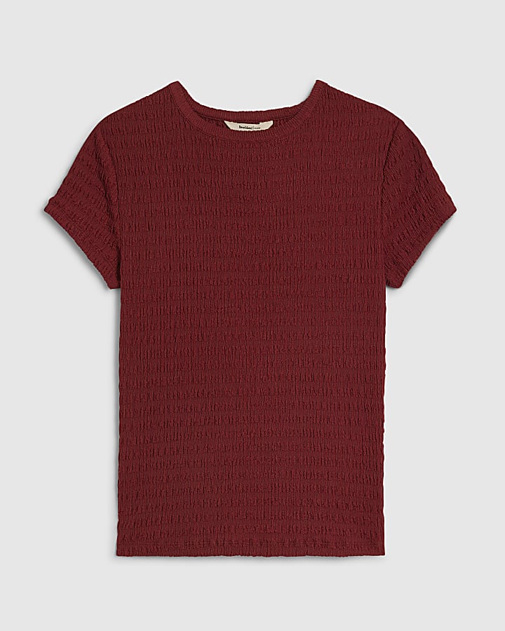 Red Textured T-Shirt