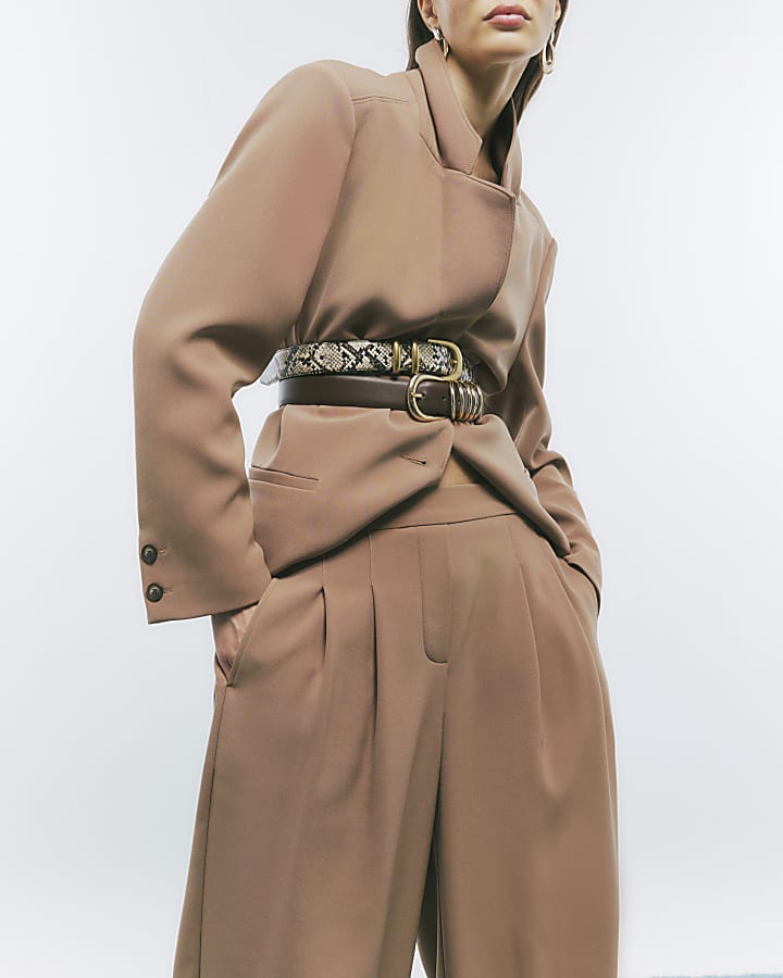 Brown Tapered Trousers