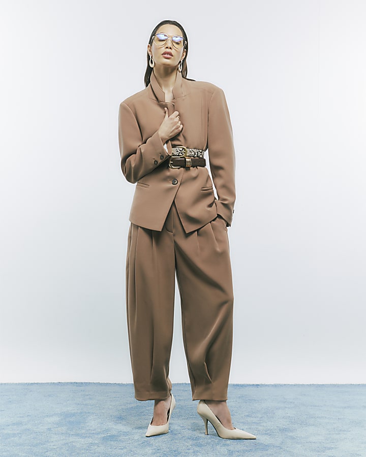 Brown Tapered Trousers