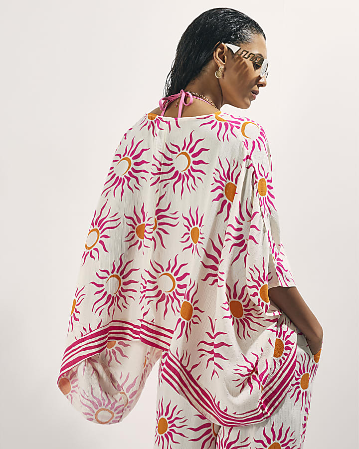 White Sun Print Blouse