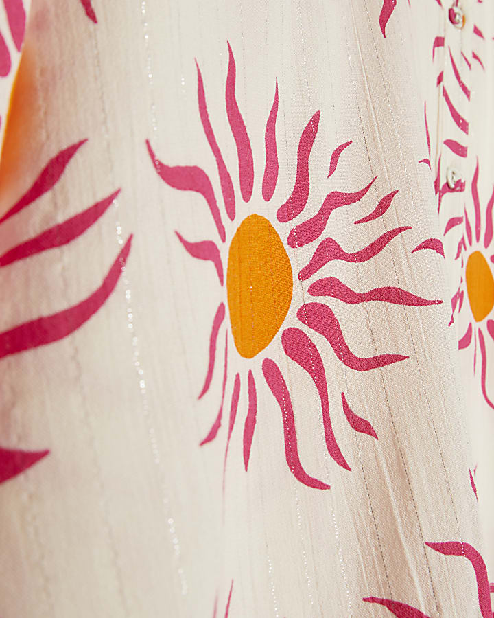 White Sun Print Blouse