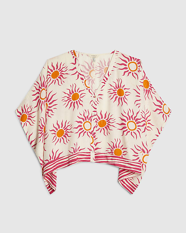 White Sun Print Blouse