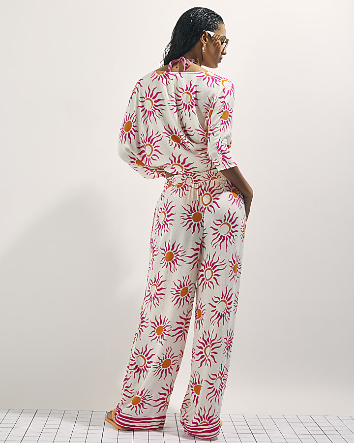 White Sun Print Blouse