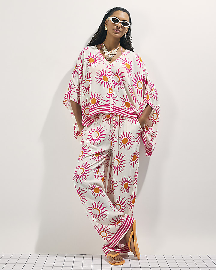 White Sun Print Blouse