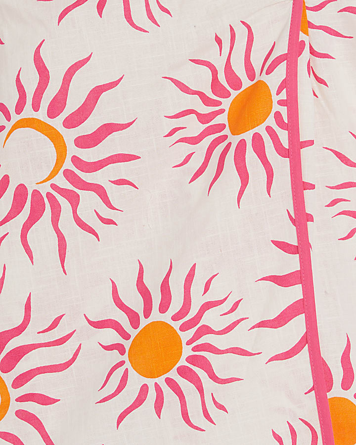 White Sun Print Halter Neck Playsuit