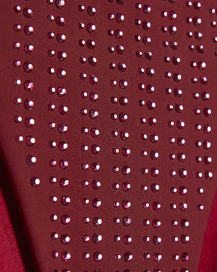 Red Diamante Tie Side Bikini Bottoms