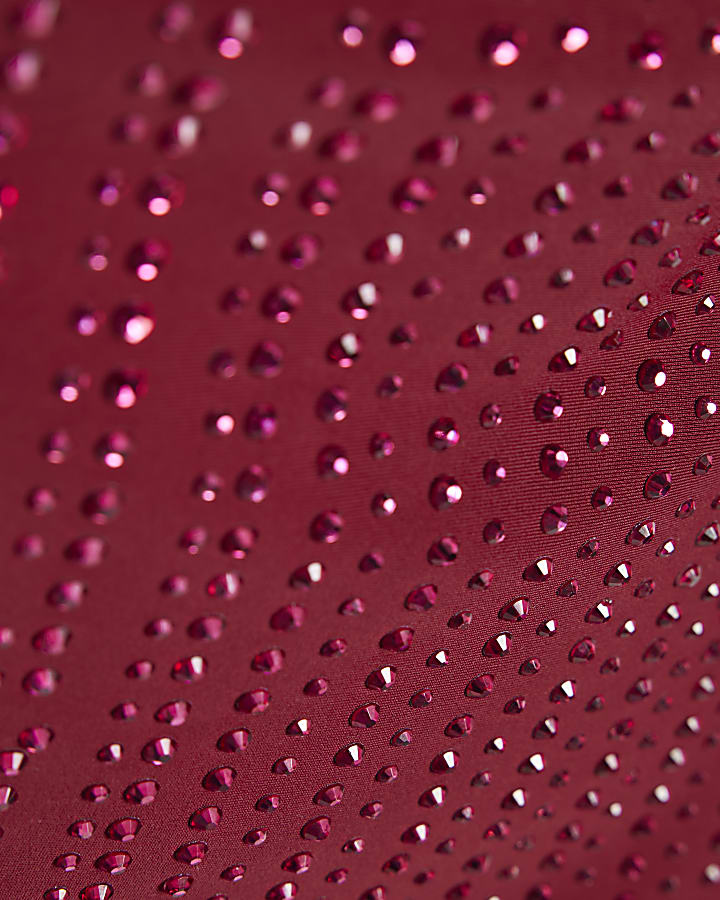 Red Diamante Embellished Swimsuit