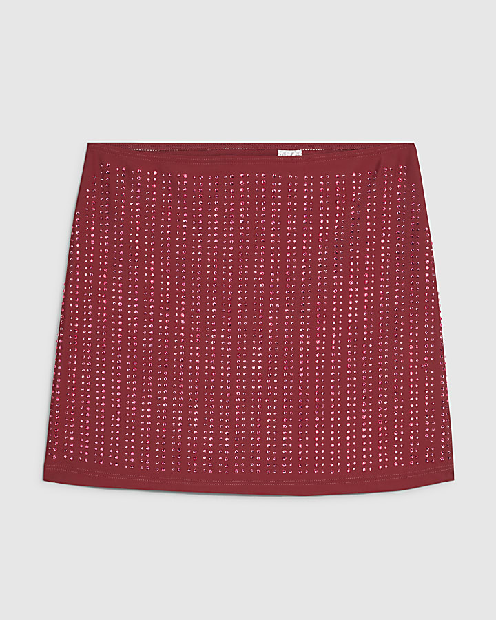 Red Diamante Embellished Sarong