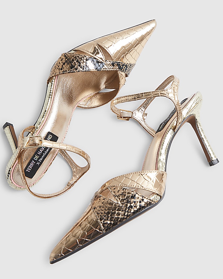 Rose Gold Cut Out Detail Court Heels