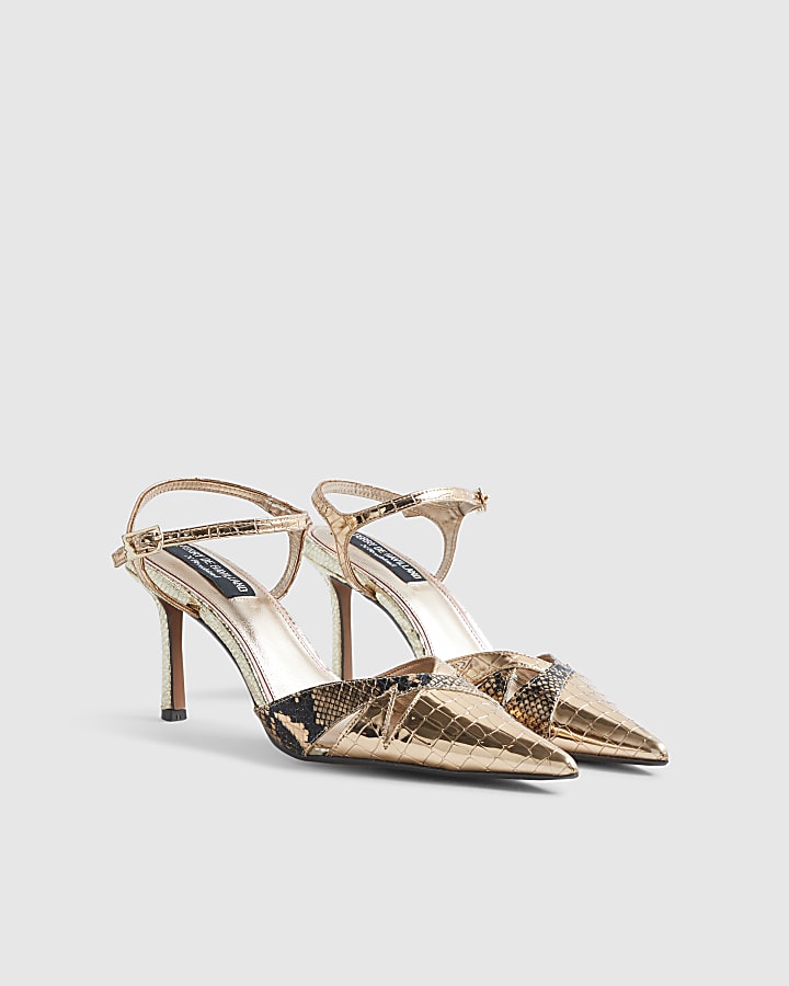 Rose Gold Cut Out Detail Court Heels