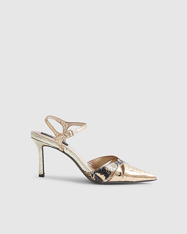 Rose Gold Cut Out Detail Court Heels