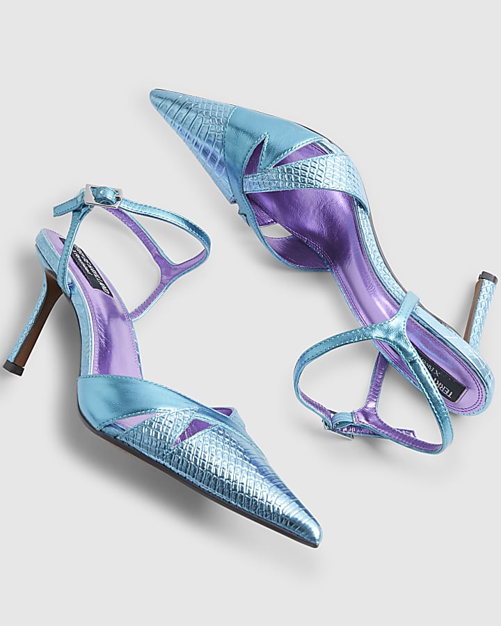 Blue Cut Out Detail Court Heels