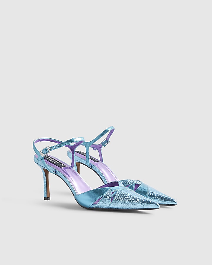 Blue Cut Out Detail Court Heels