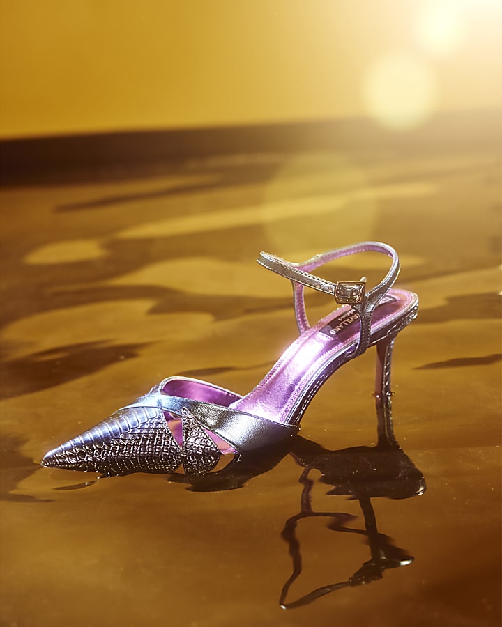 Blue Cut Out Detail Court Heels