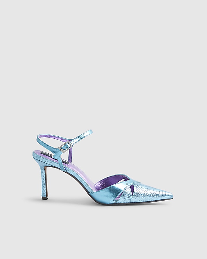 Blue Cut Out Detail Court Heels