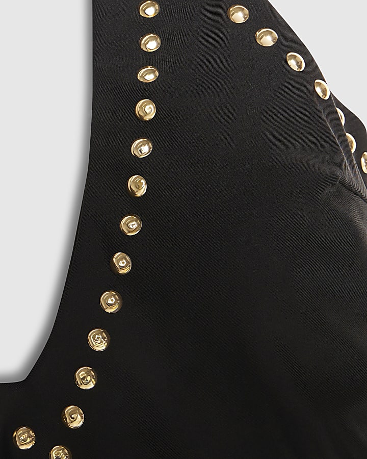 Black Studded Swimsuit