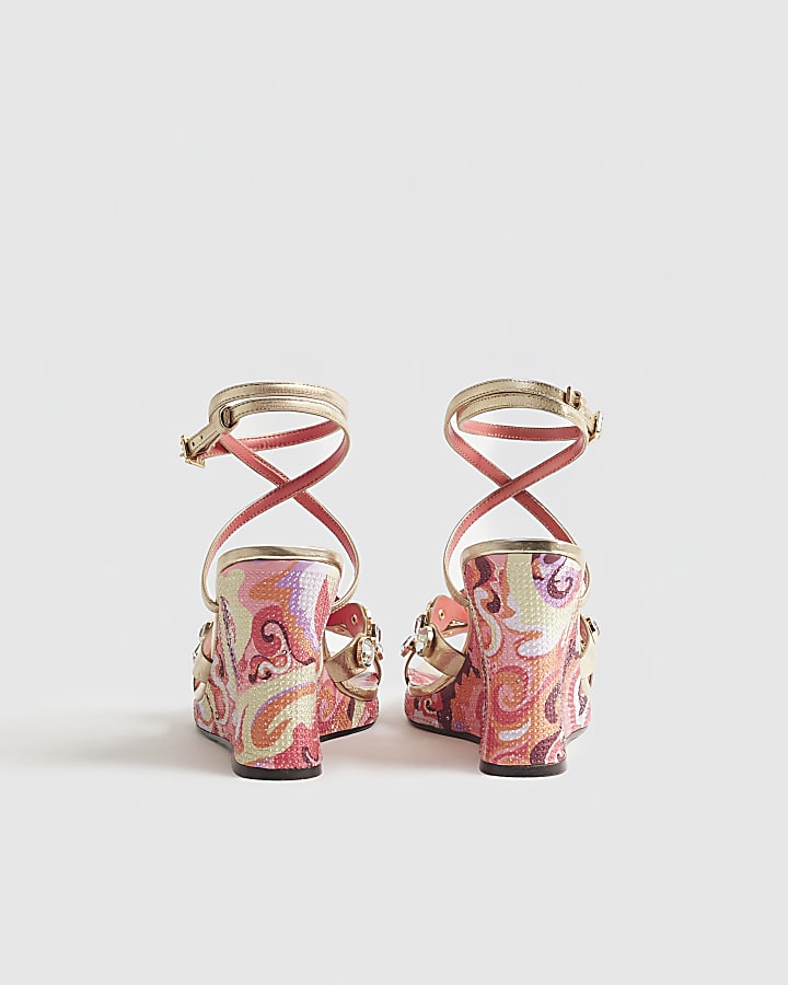 Pink Gem Detail Wedges