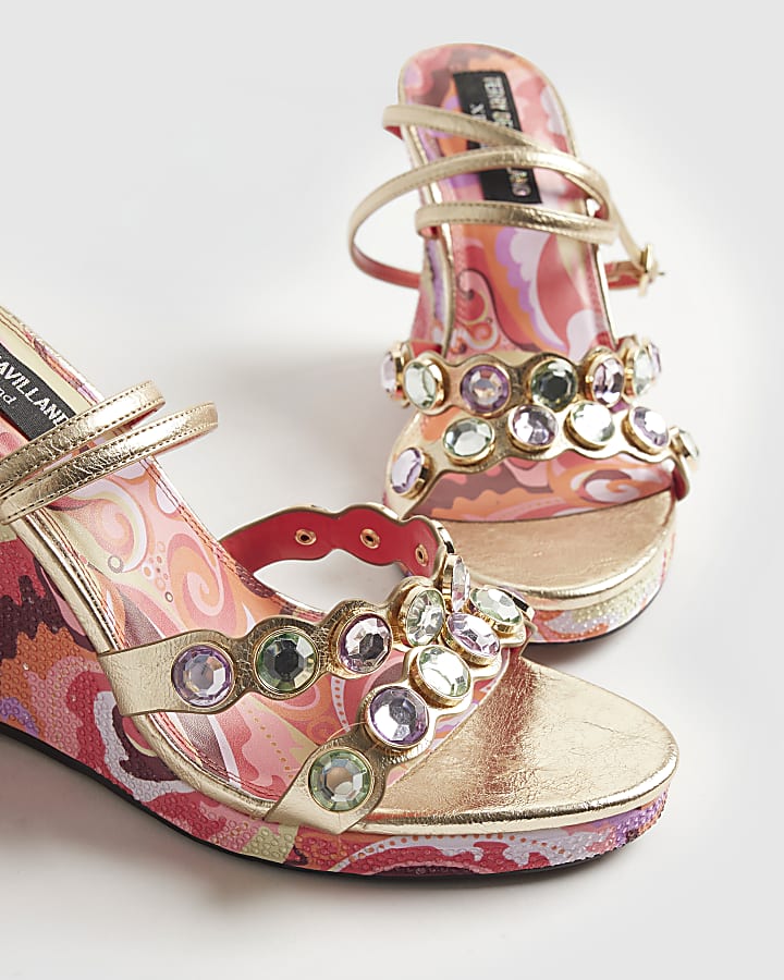 Pink Gem Detail Wedges