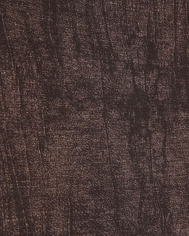 Brown Premium High Neck Crinkle Effect Top