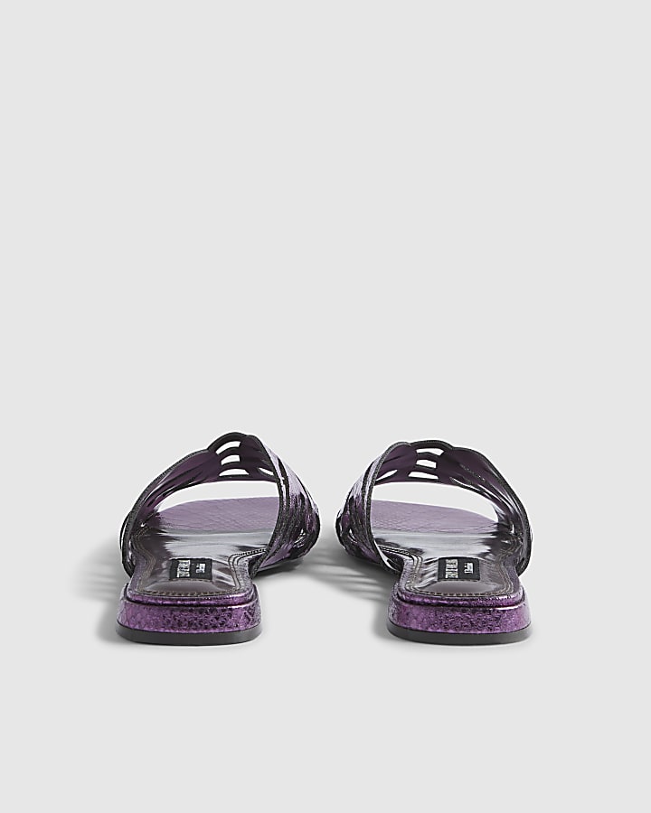 Purple Butterfly Flat Sandals