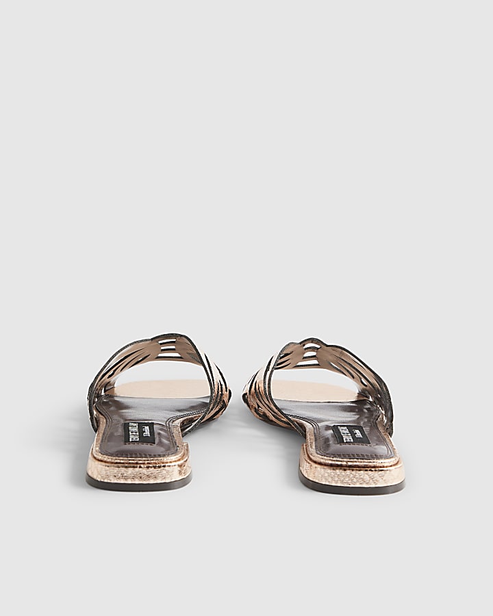 Rose Gold Butterfly Mule Flat Sandals