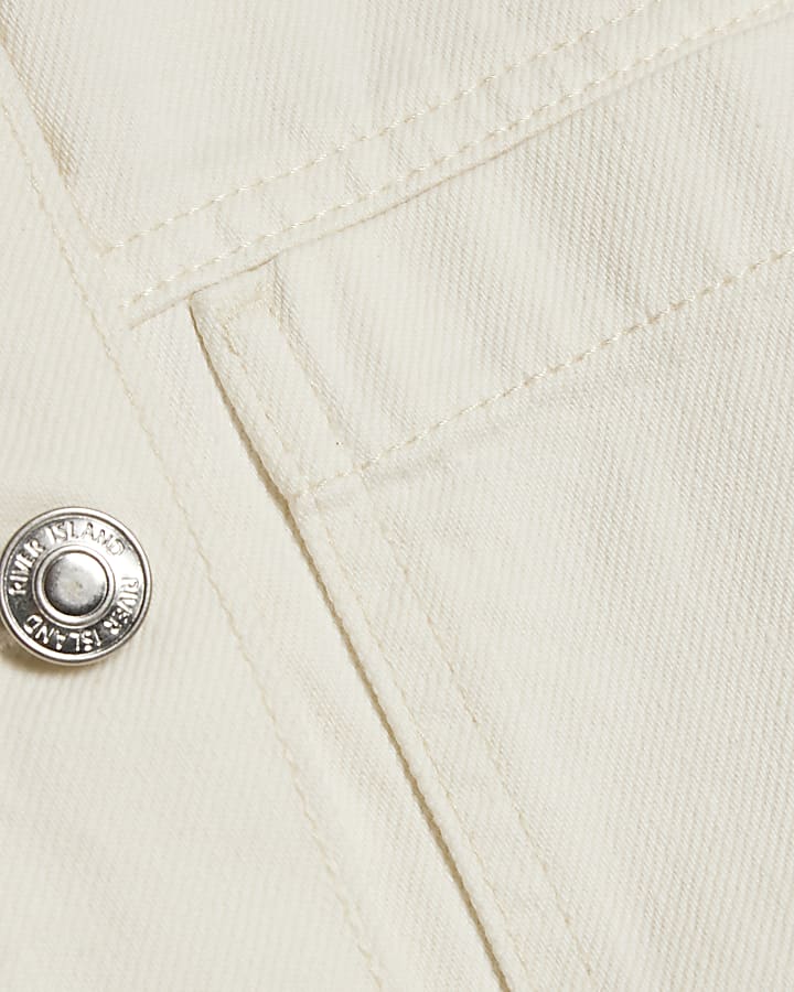 Cream Pocket Front Denim Jacket