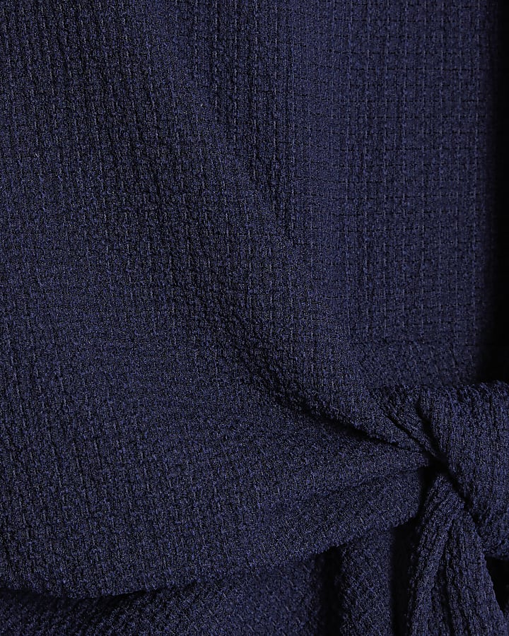 Navy Textured Tie T-shirt