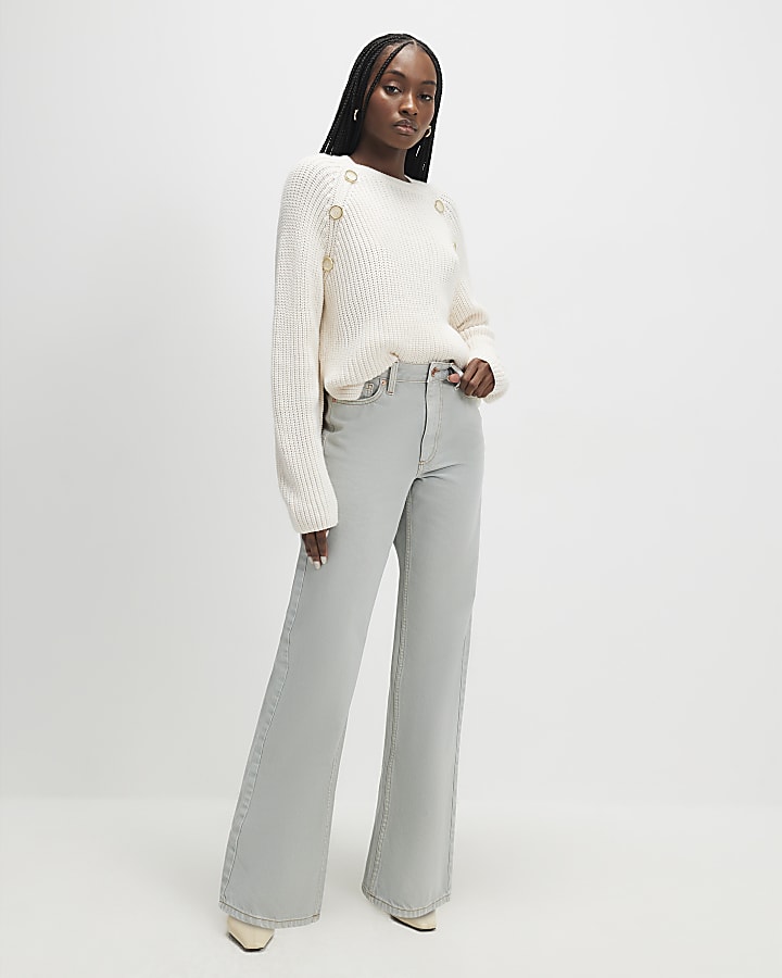 Green Relaxed Straight Jeans