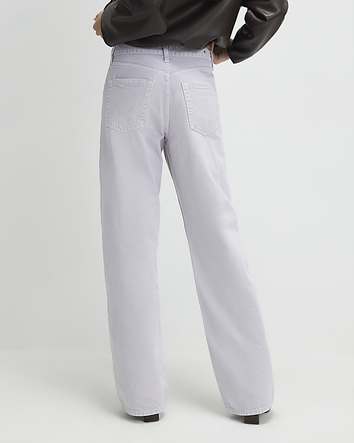 Purple Relaxed Straight Jeans
