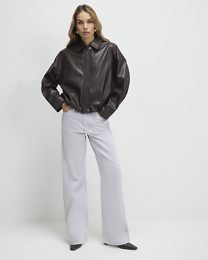 Purple Relaxed Straight Jeans