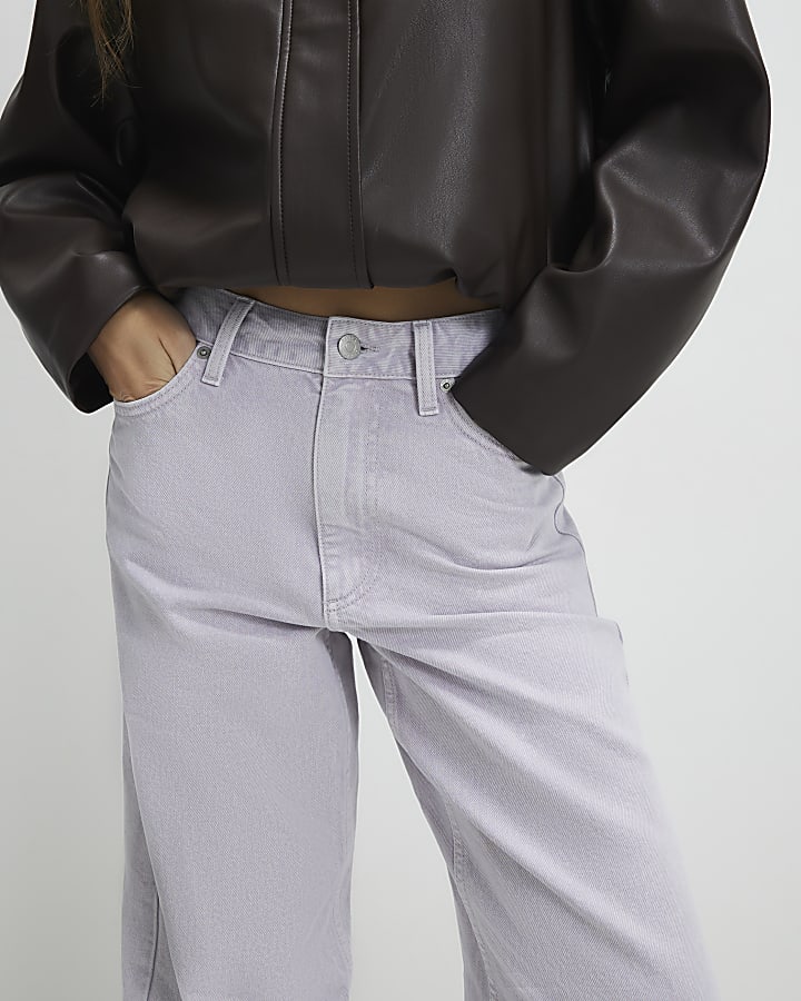 Purple Relaxed Straight Jeans