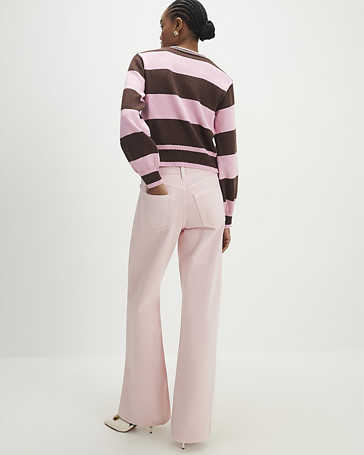 Pink Relaxed Straight Jeans