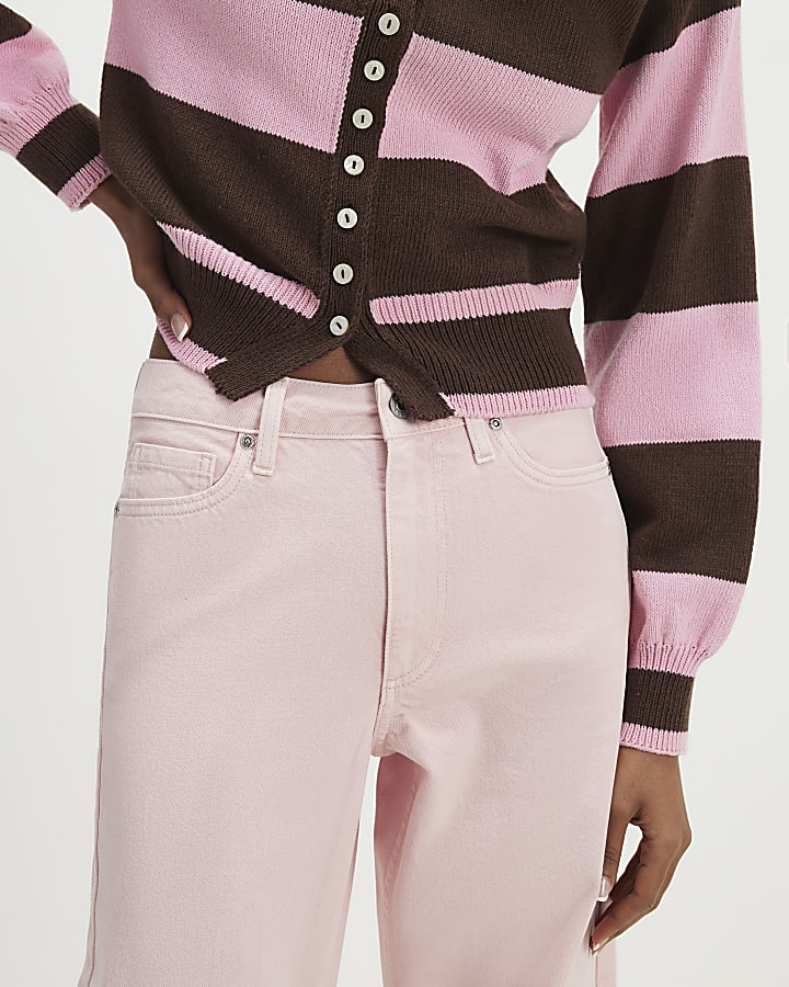 Pink Relaxed Straight Jeans