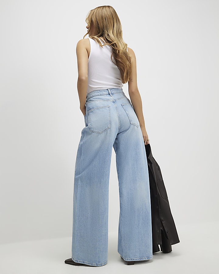 Blue Wide Leg Jeans