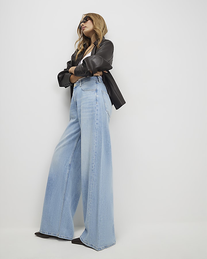 Blue Wide Leg Jeans