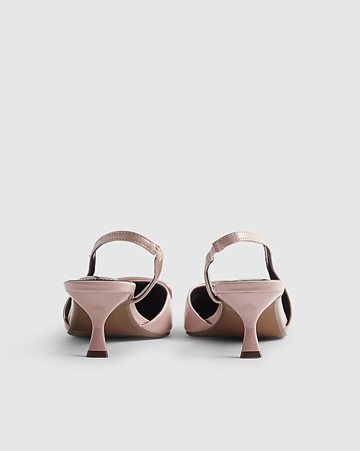 Pink Pointed Sling Back Court Heels