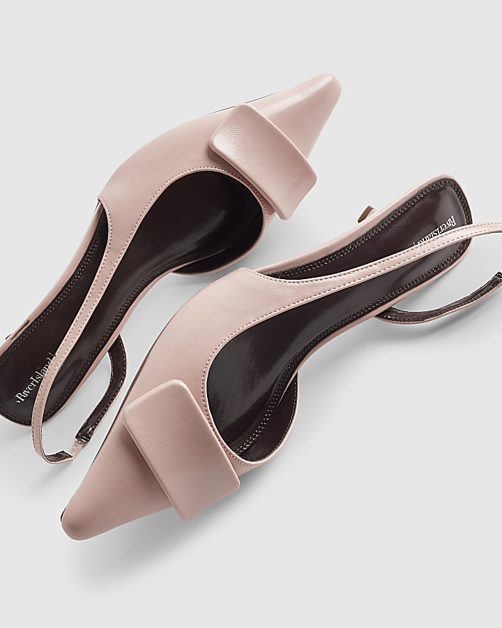 Pink Pointed Sling Back Court Heels