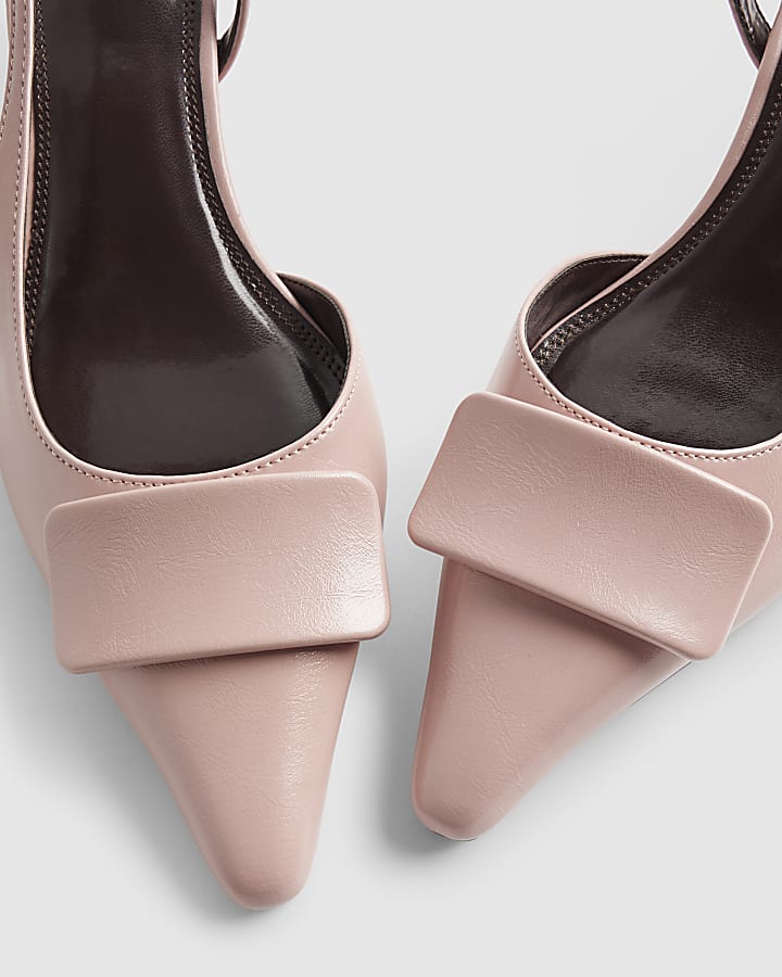 Pink Pointed Sling Back Court Heels