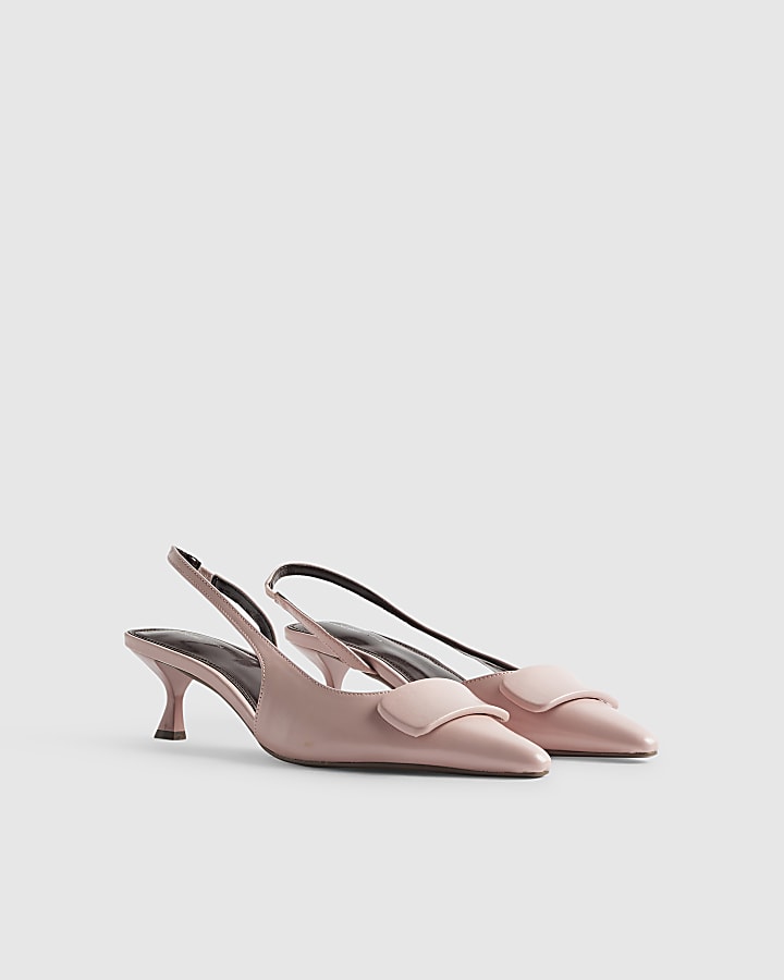 Pink Pointed Sling Back Court Heels