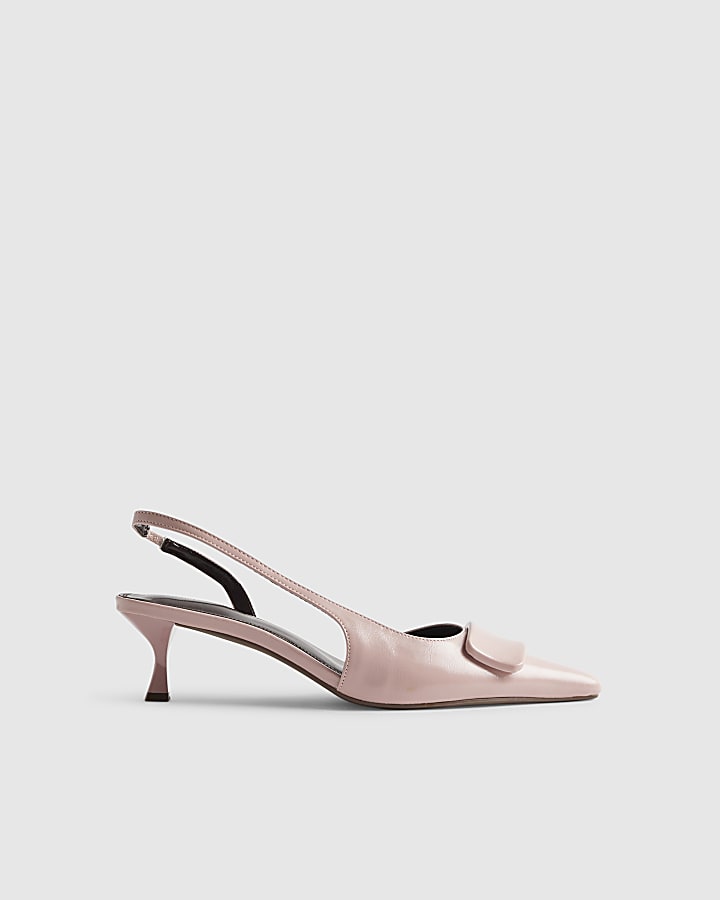 Pink Pointed Sling Back Court Heels