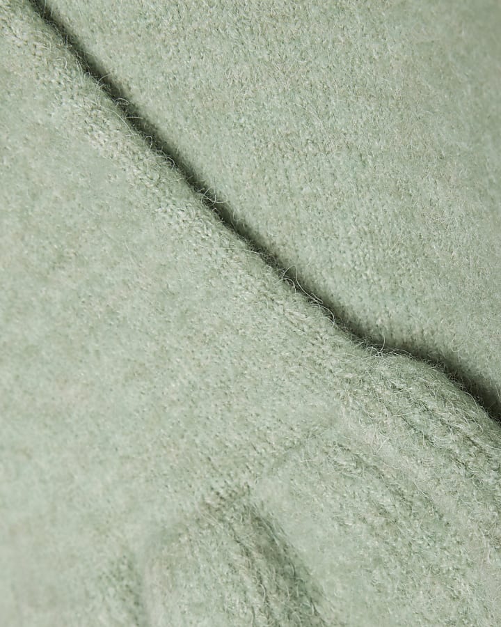 Green Frill Cuff Bow Back Jumper